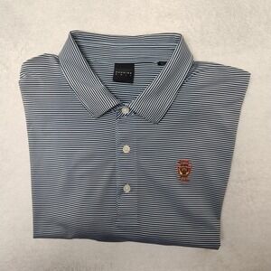 Dunning Golf Polo Shirt Mens XL Blue Striped Golf Performance Everbest Naples